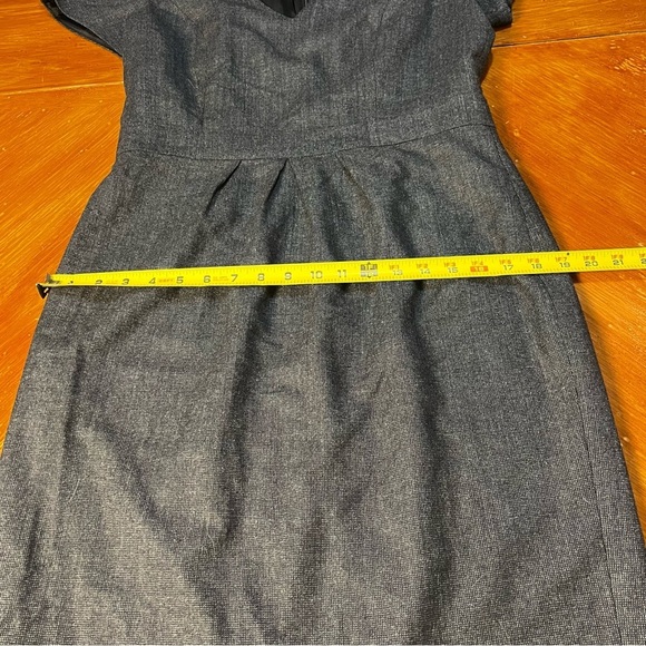 Banana Republic Charcoal Gray Wool Short Sleeve Career Sheath Dress Size 10 - Picture 11 of 14